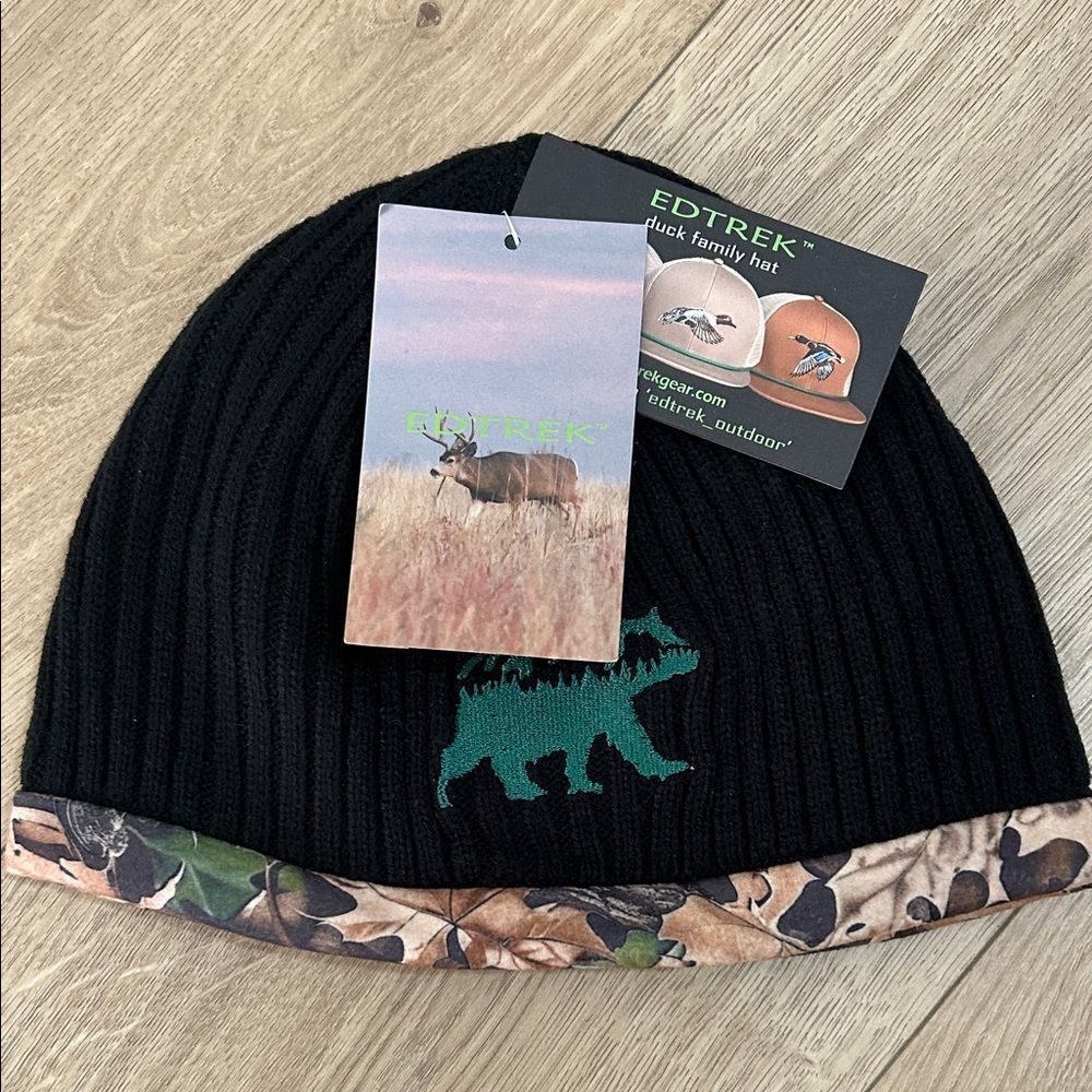 Edtrek Youth Elite Reversible Tech Beanie, Black/Camo, One Size, Nwt